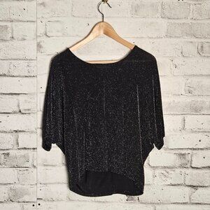 Pigalle Women's Black Sparkly Top